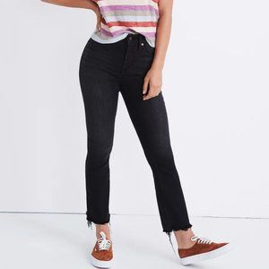 Madewell Curvy Cali Demi-Boot Jeans in Berkeley Black: Chewed-Hem Edition